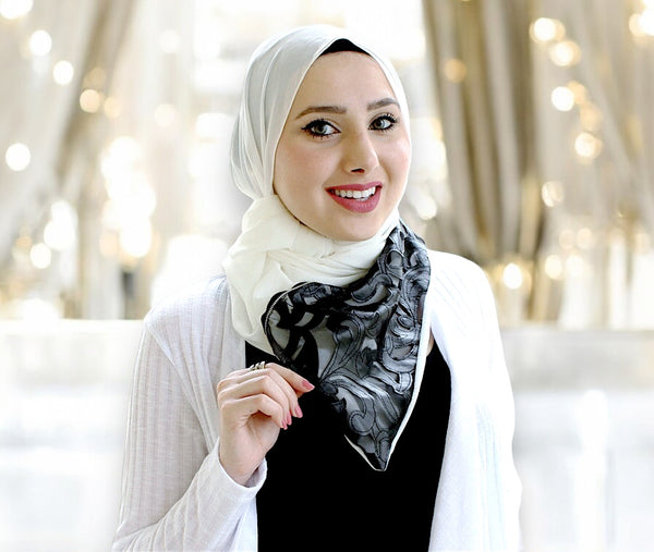Black Leather Paisley Scarf Black Leather Paisley Scarf